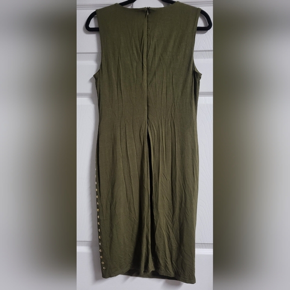 Philosophy - NWOT -Studded Olive Green Dress- Size M - Picture 3 of 6